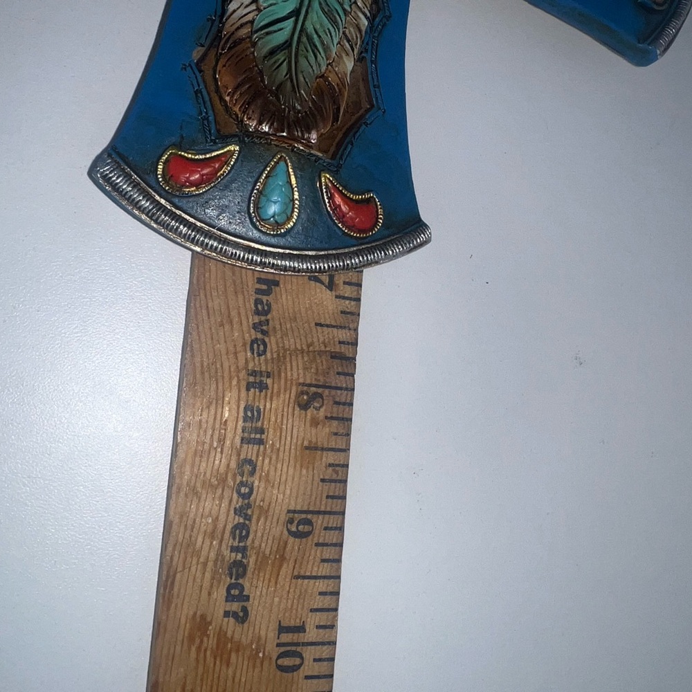 Southwest Native Indian Wall Cross Turquoise Feather Design Hand-Painted Navajo - Picture 11 of 16
